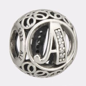 Pandora A Silver Charm with CZ